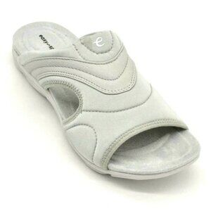 Easy Spirit Women's Languid 2 Slide Cut Out Sandals Size 9W Gray Slip On Comfort